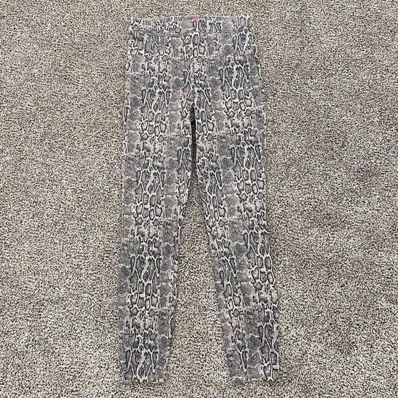 SPANX S Jeanish Ankle Pull On Knit Leggings Snakeskin Print Black Taupe Slimming - Picture 12 of 16